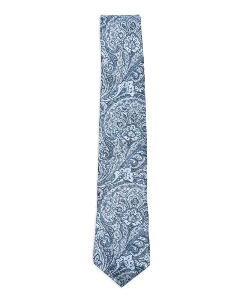Dell'oglio Martin paisley-pattern tie - Blau Blau