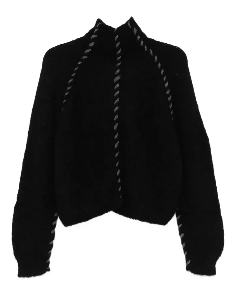 THOM KROM high-neck braided-detail sweater - Schwarz Schwarz