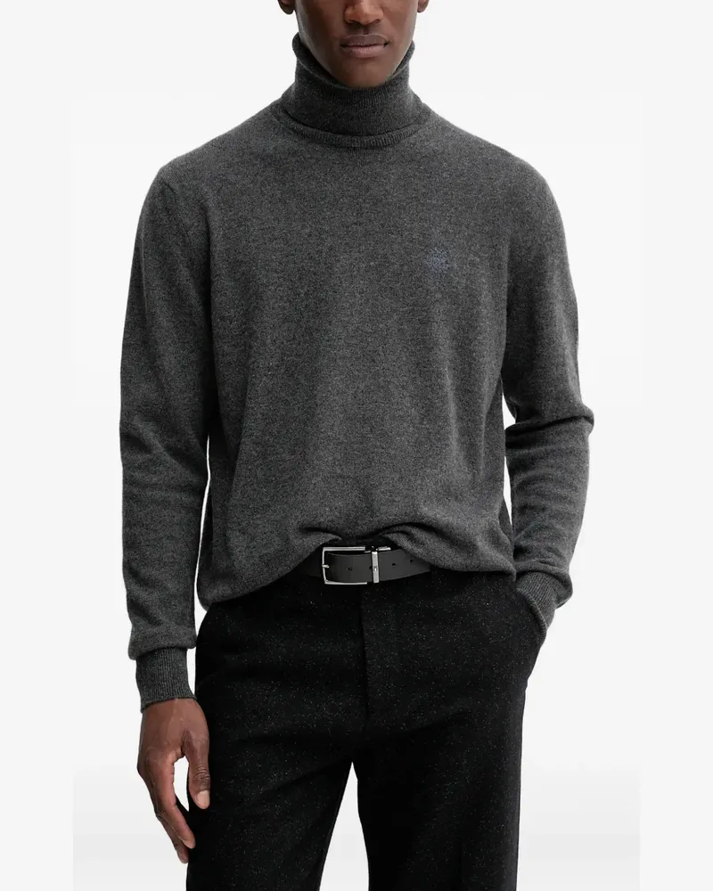Bally logo-embroidered roll-neck sweater - Grau Grau