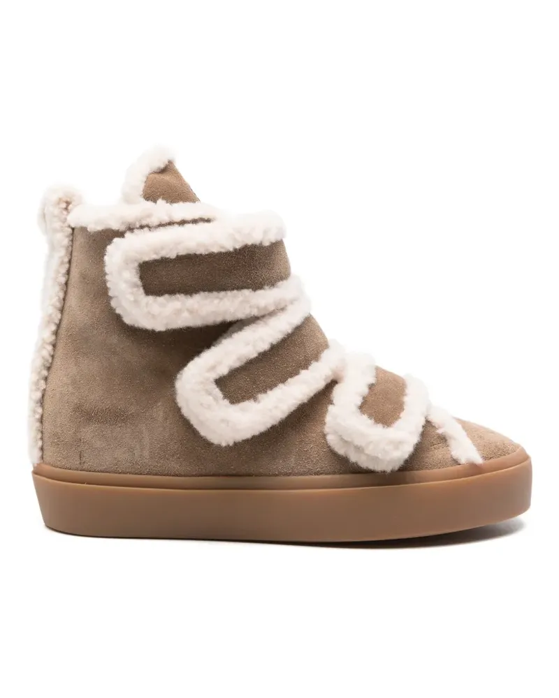 INUIKII shearling touch-strap ankle boots - Nude Nude