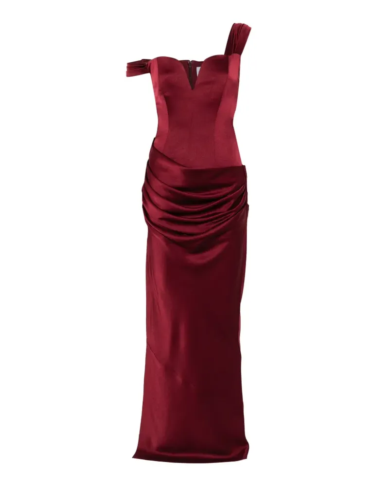 Alex Perry Drapiertes Kleid mit V-Ausschnitt - Rot Rot