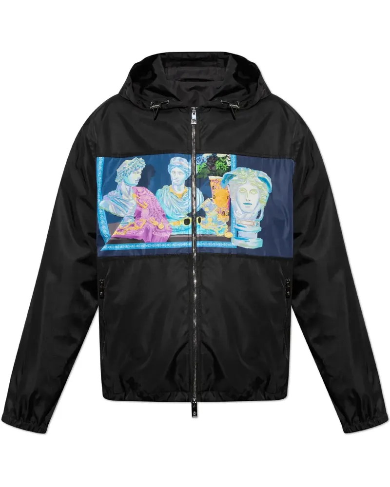 Versace Sportjacke mit Statuen-Print - Schwarz Schwarz