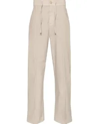 Canali Halbhohe Straight-Leg-Hose Nude