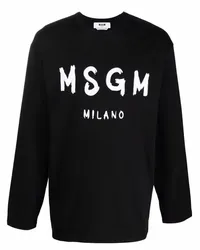 MSGM Sweatshirt mit Logo Schwarz