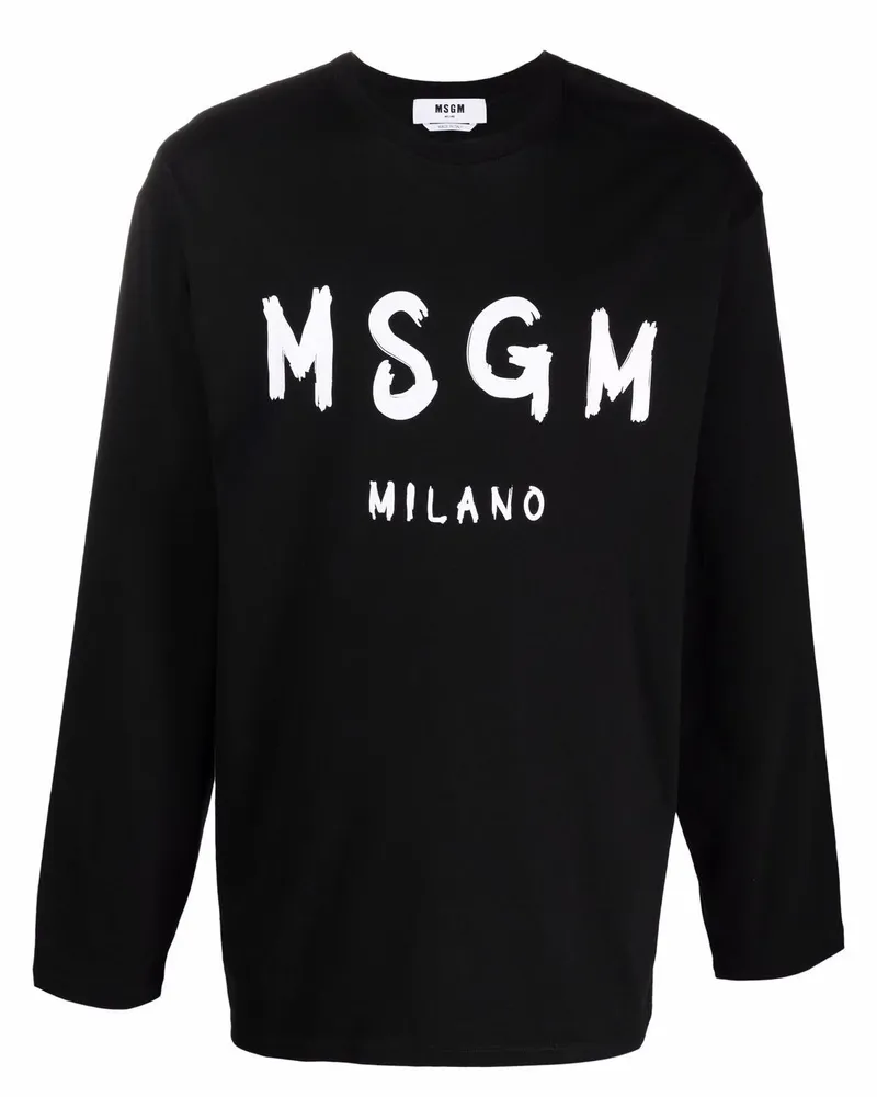 MSGM Sweatshirt mit Logo - Schwarz Schwarz