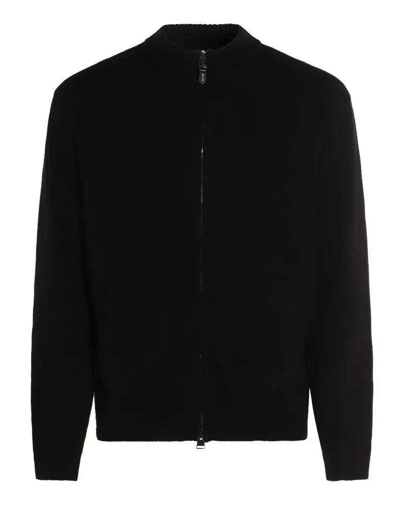 Canali Pullover mit Reißverschlusskragen - Schwarz Schwarz