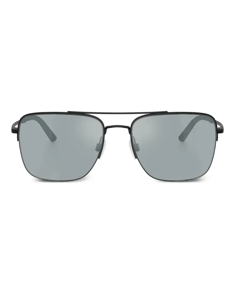 Oliver Peoples Sonnenbrille mit eckigem Gestell - Schwarz Schwarz