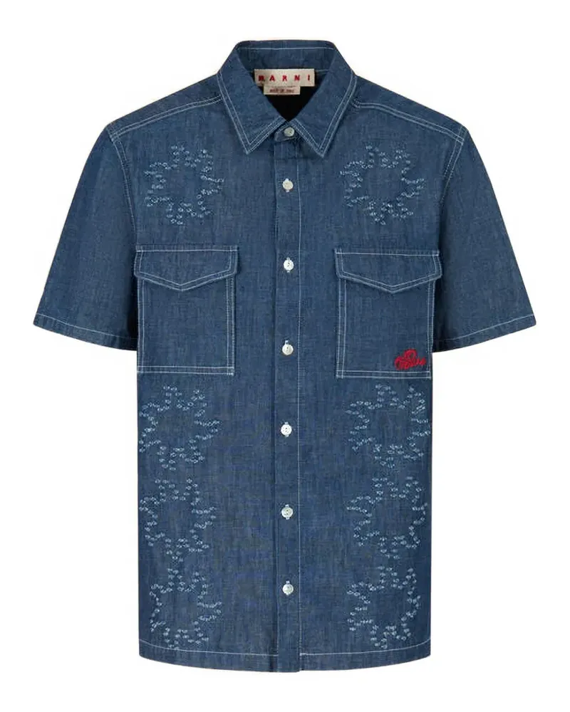 Marni Hemd mit Sonnendetail - Blau Blau