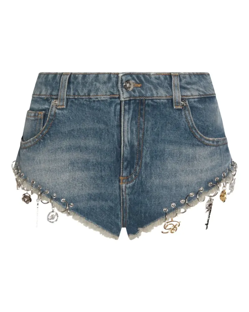 Blumarine Shorts mit ausgefranstem Saum - Blau Blau