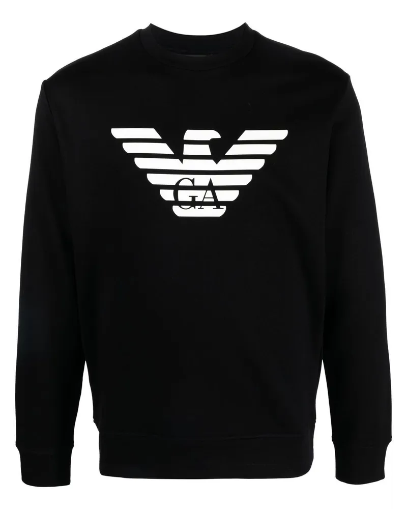 Emporio Armani Sweatshirt mit Logo-Print - Schwarz Schwarz