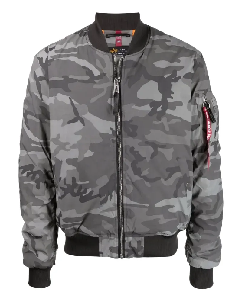 Alpha Industries Bomberjacke mit Camouflage-Print - BLACK CAMO Black