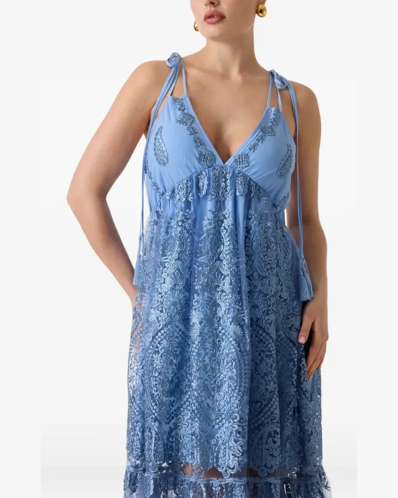 Guess Karima Maxikleid mit Stickerei - Blau Blau