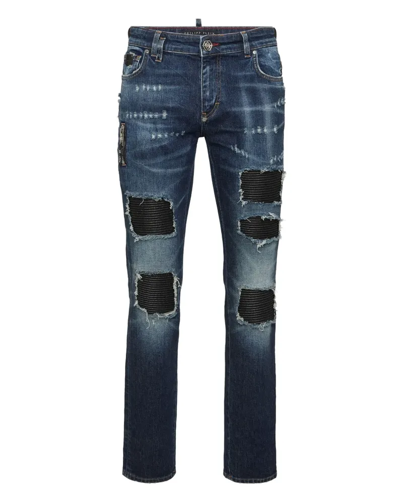 Philipp Plein Jeans in Distressed-Optik - Blau Blau