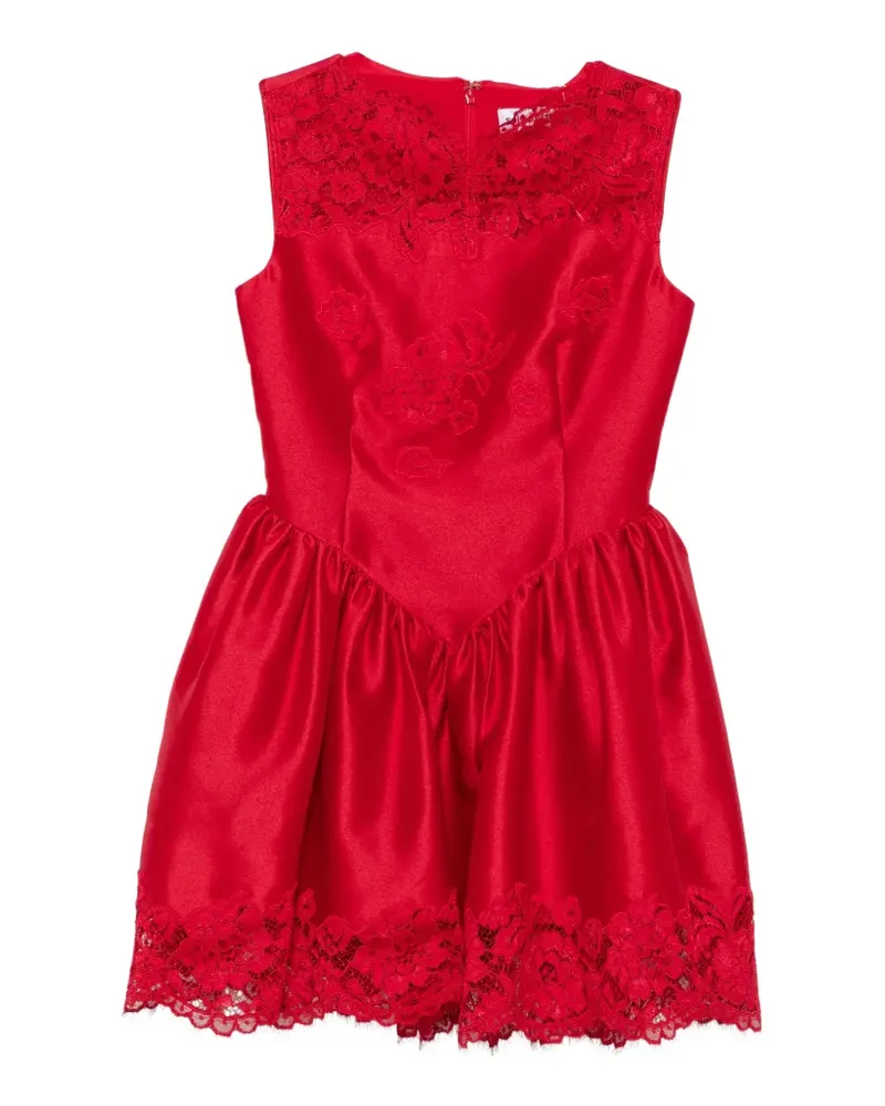 Self-Portrait Minikleid mit Spitzenbesatz - Rot Rot
