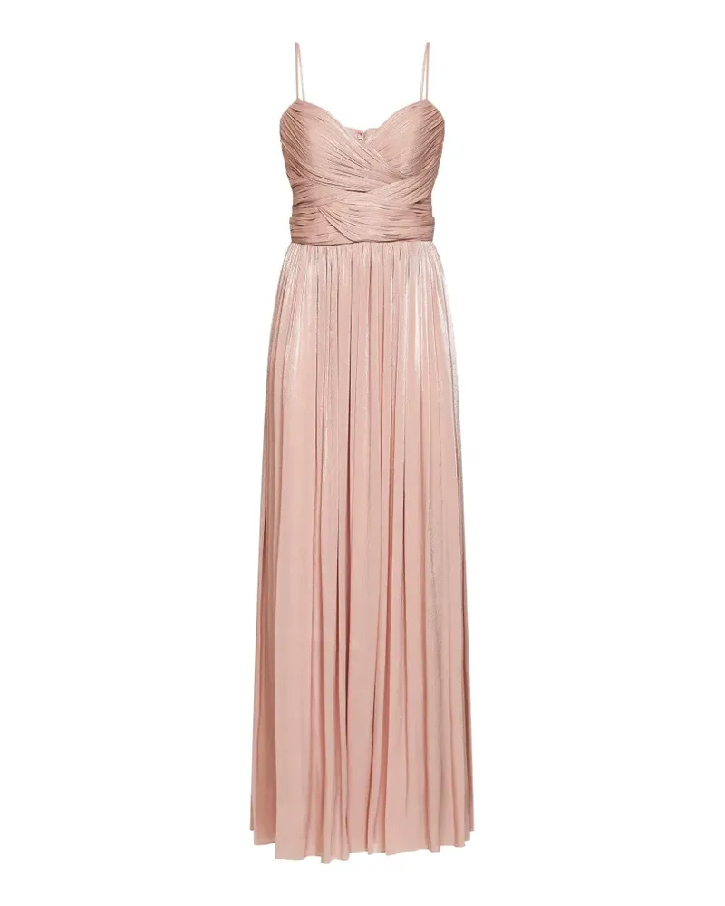 COSTARELLOS Maxikleid mit plissiertem, überkreuztem Oberteil - Rosa Rosa