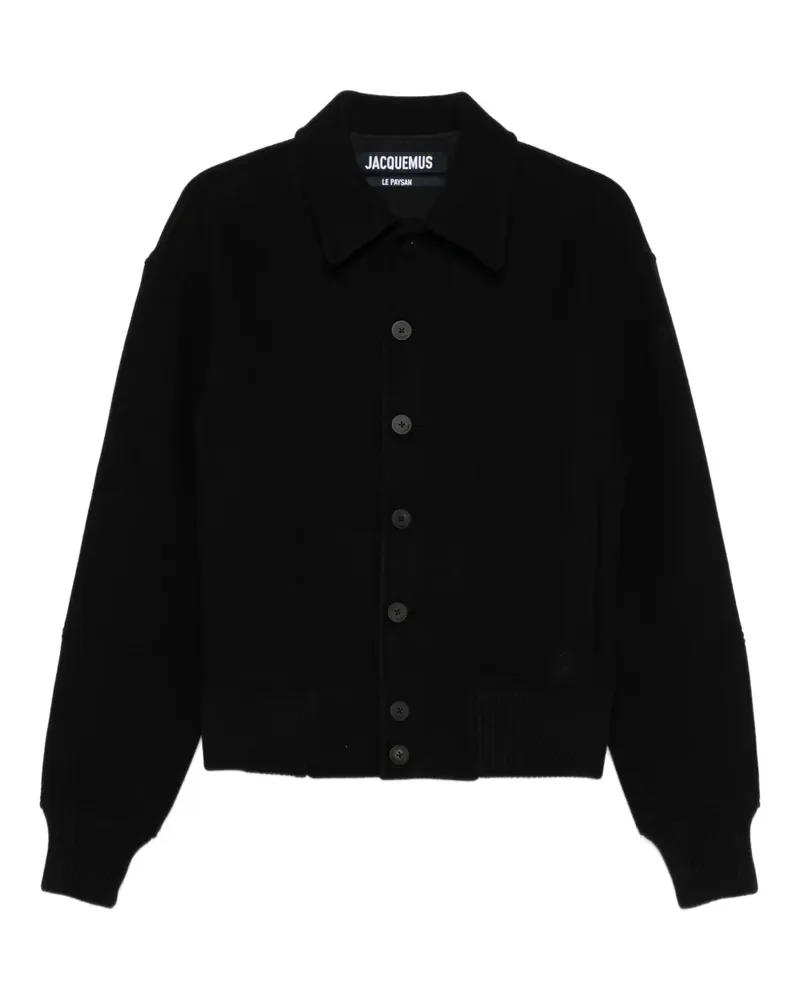 Jacquemus Gerippte Jacke mit Knopfverschluss - Schwarz Schwarz