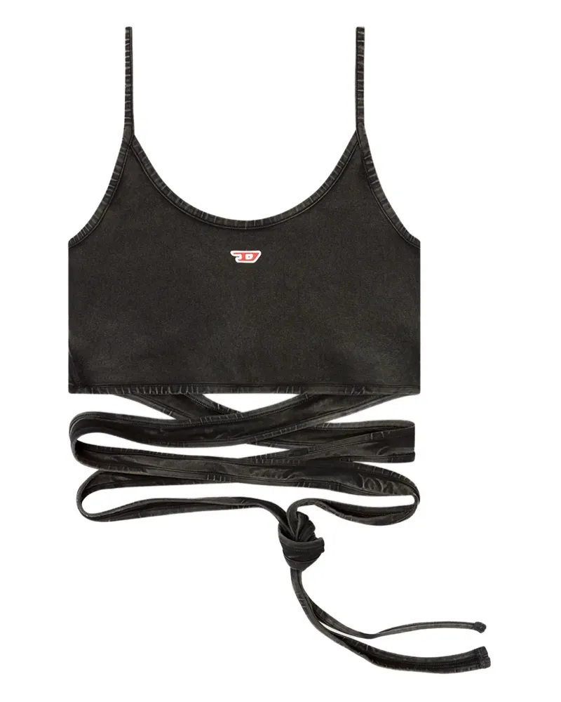 Diesel T-Leya-Tail-R1 Top mit Riemendetail - Schwarz Schwarz