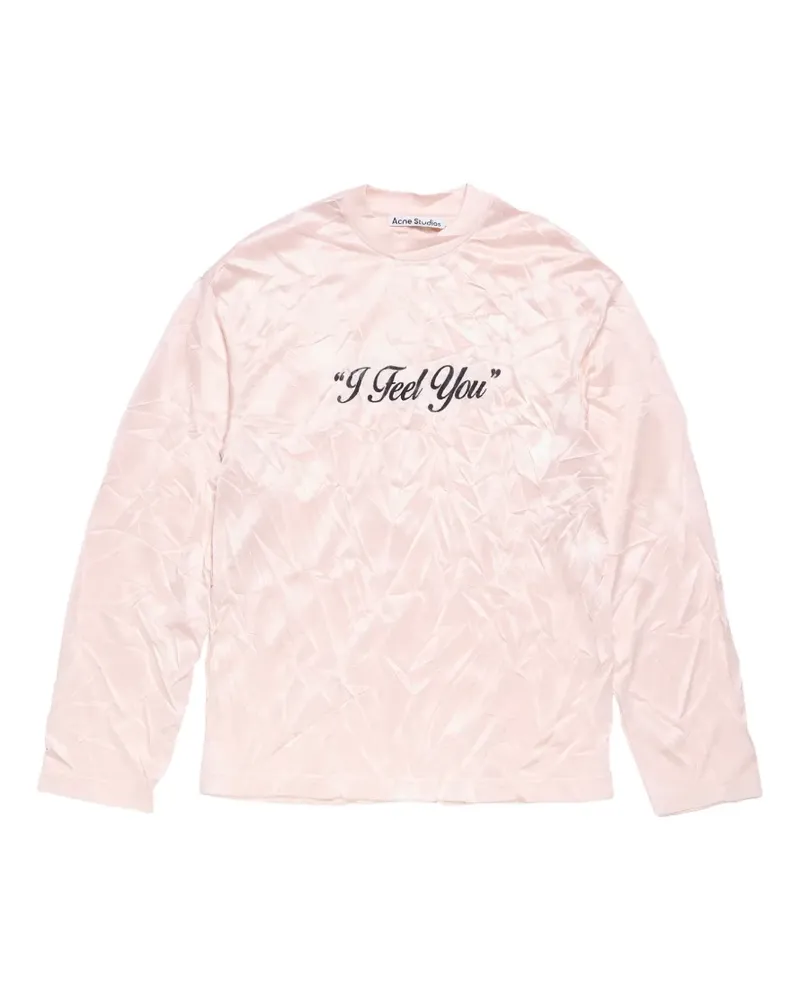 Acne Studios T-Shirt in Knitteroptik - Rosa Rosa