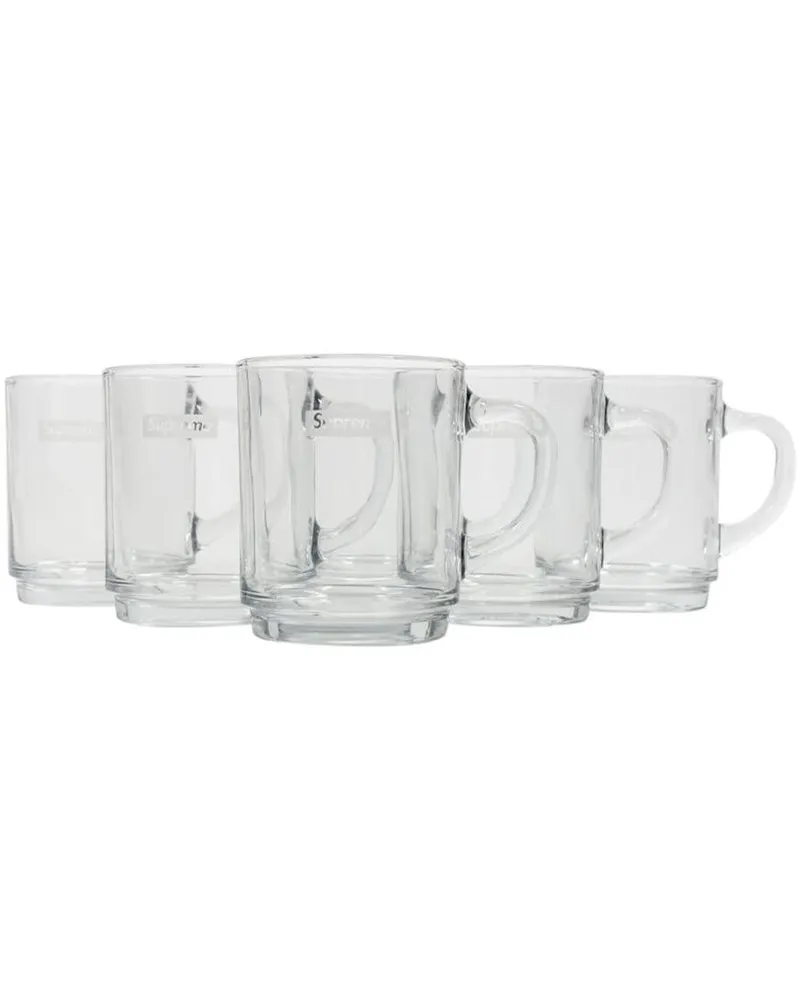 x Duralex Set aus sechs Tassen aus Glas - Weiß