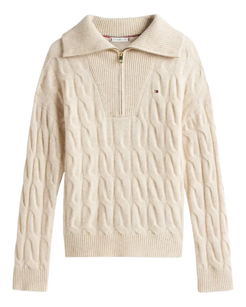 Tommy Hilfiger cable-knit zip sweater - Nude Nude