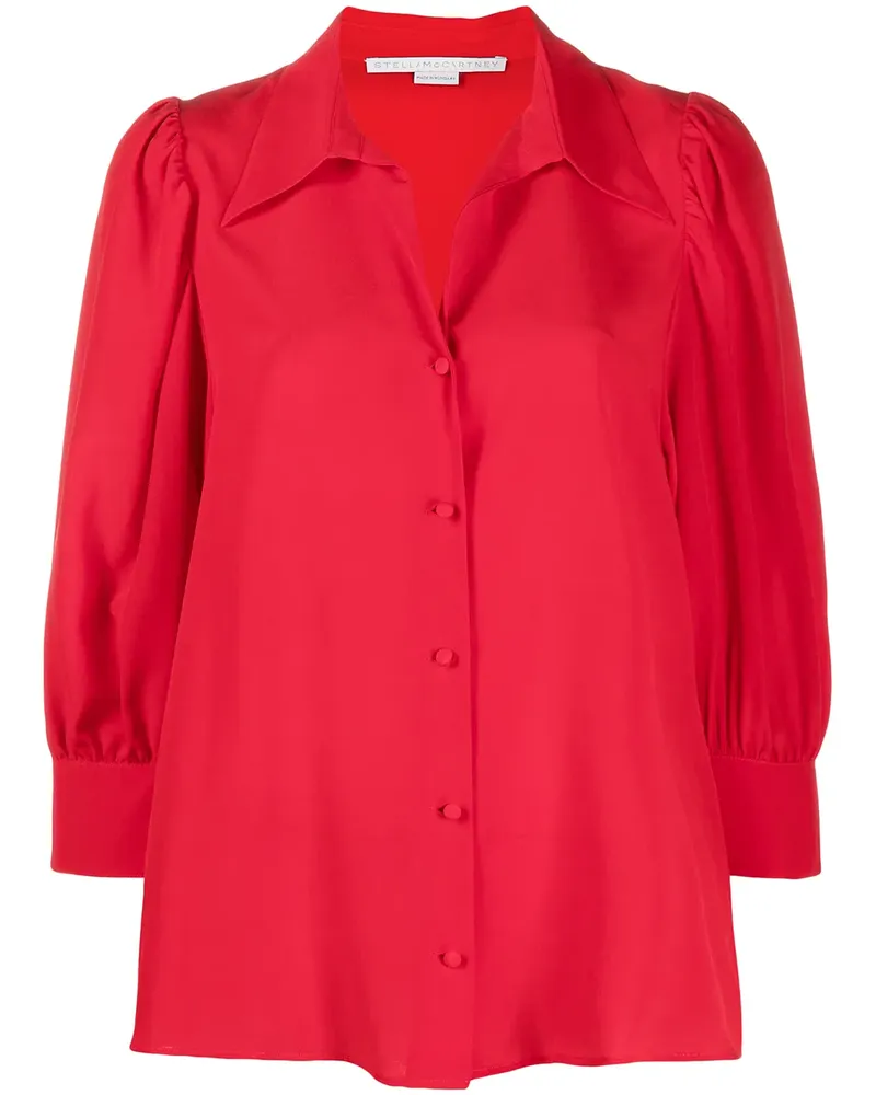 Stella McCartney Bluse mit spitzem Kragen - Rot Rot