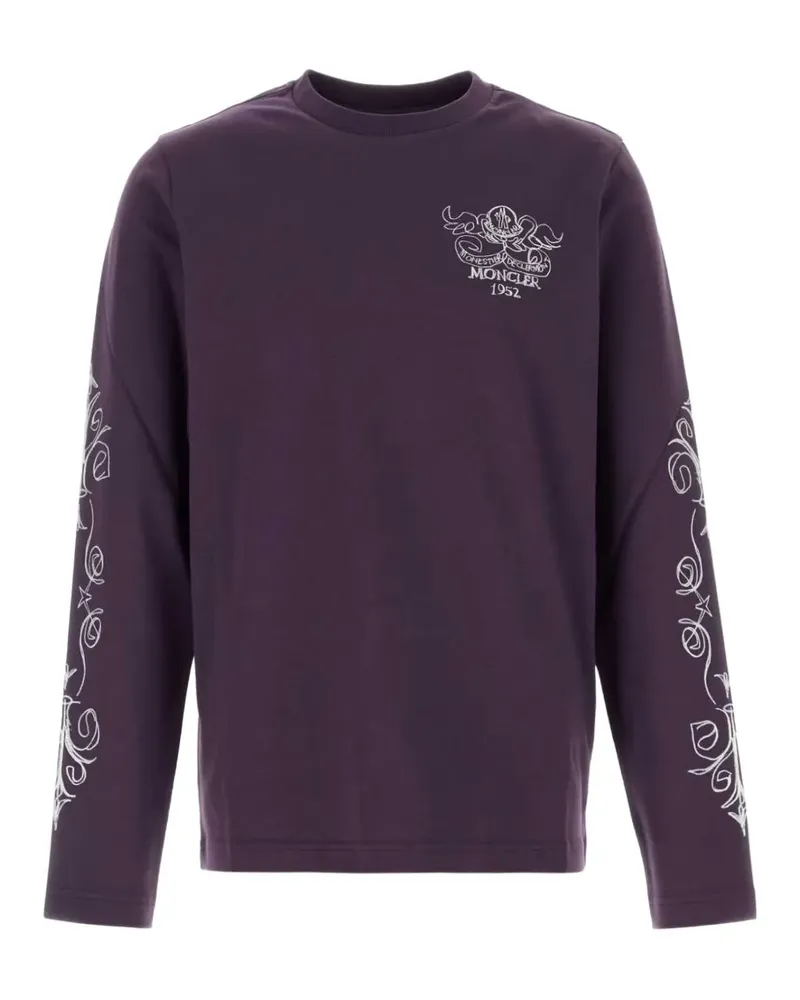 Moncler logo-print long-sleeved T-shirt - Violett Violett