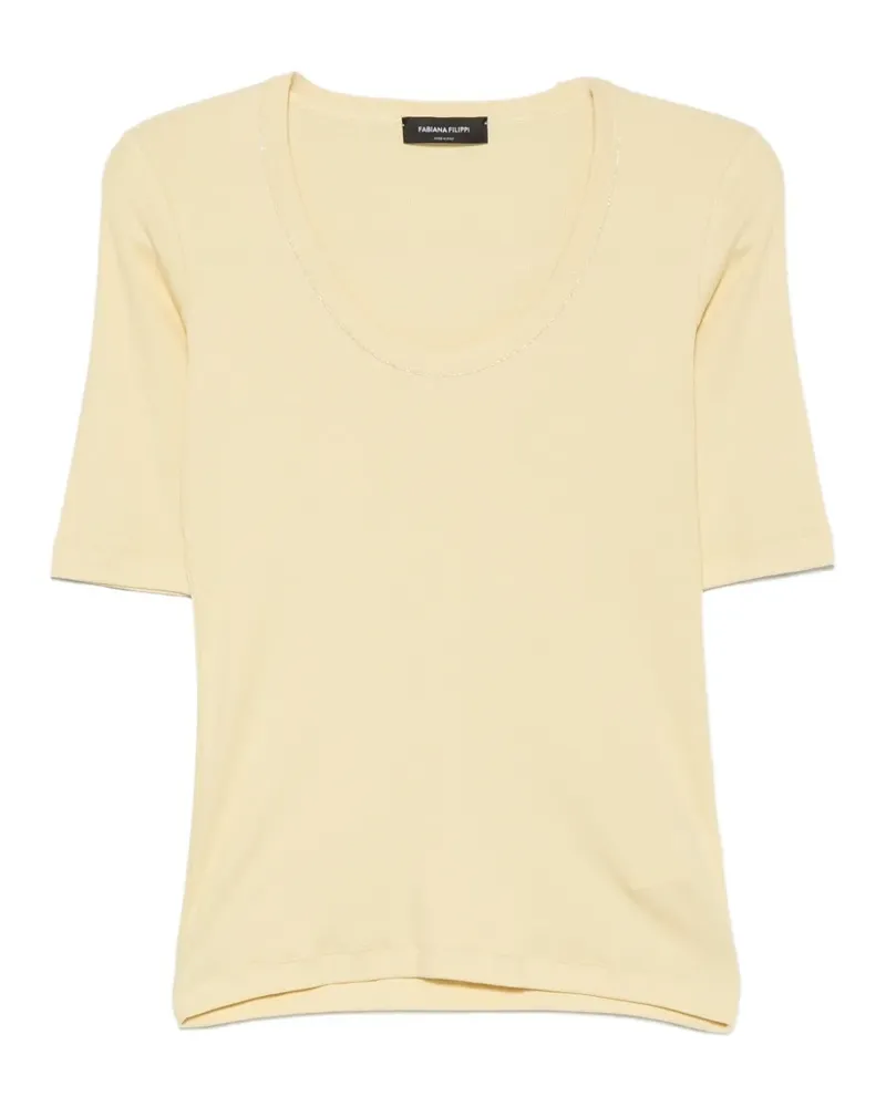 Fabiana Filippi T-Shirt mit U-Ausschnitt - Nude Nude
