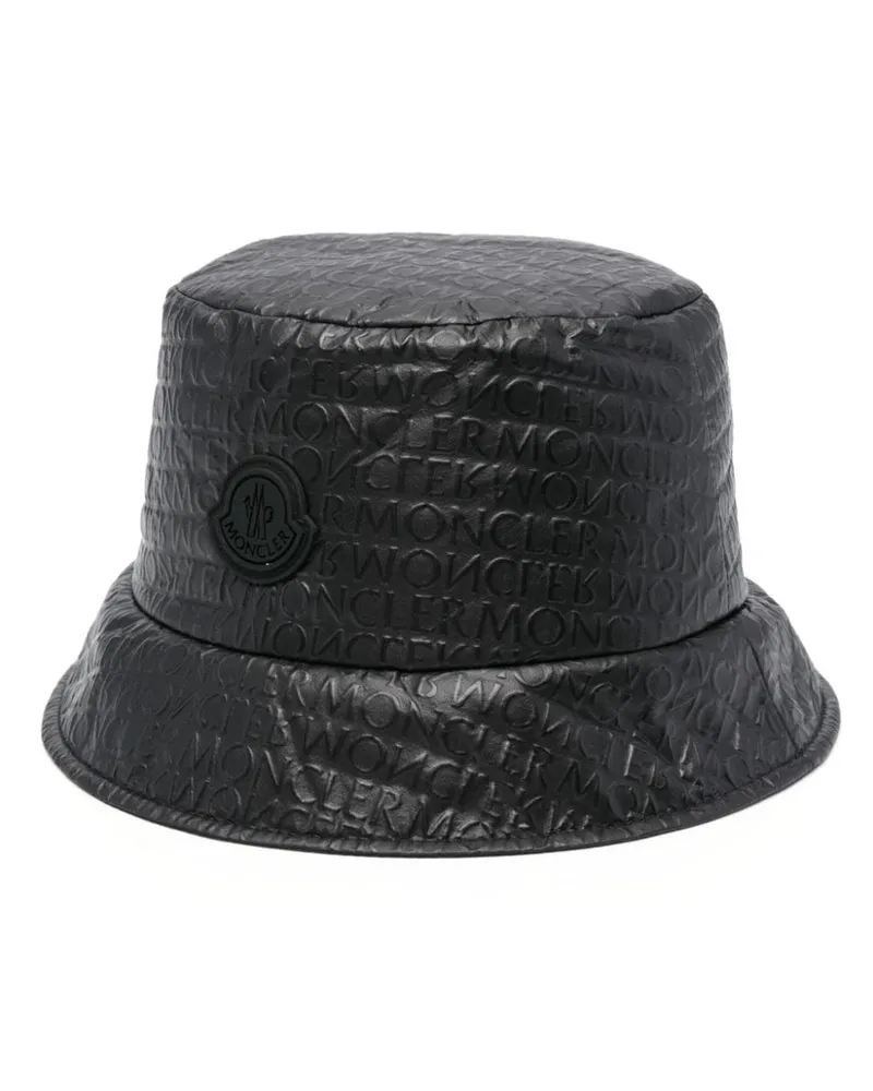 Moncler Gefütterter Fischerhut mit Logo-Print - Schwarz Schwarz