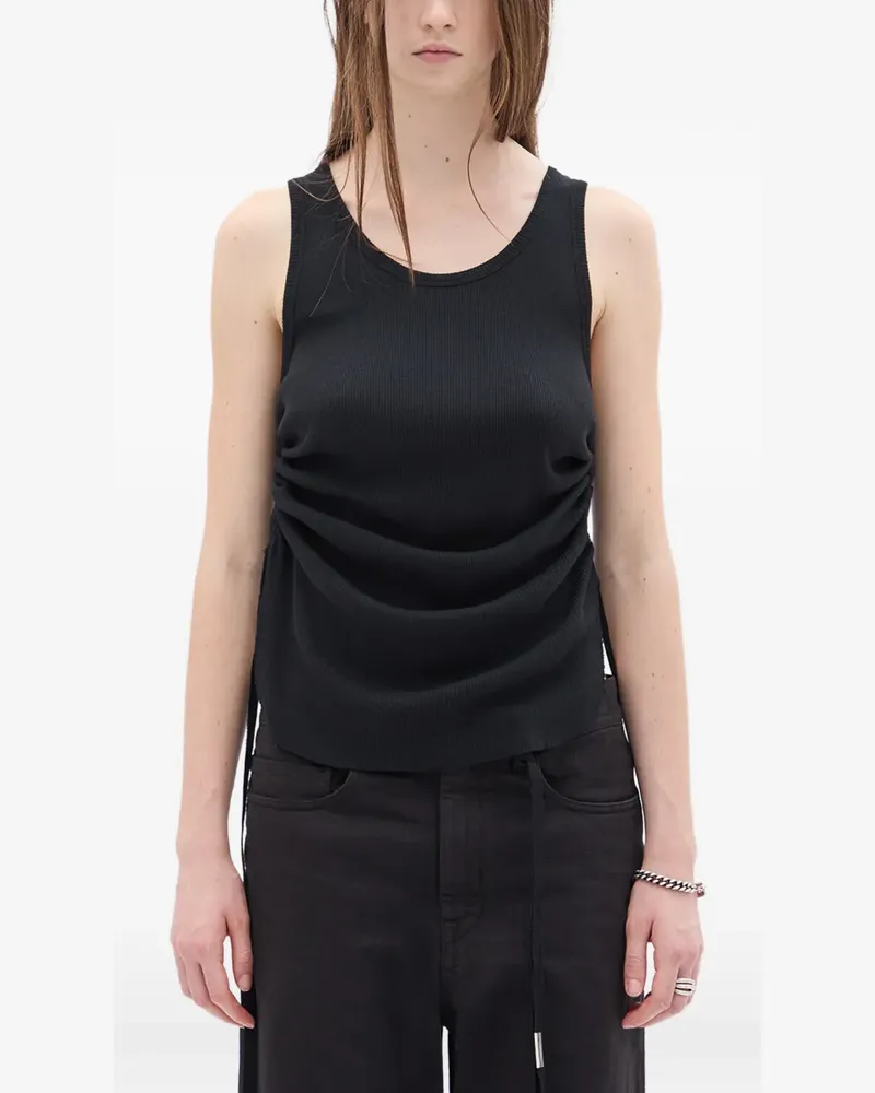 Ann Demeulemeester Tanktop in Knitteroptik - Schwarz Schwarz