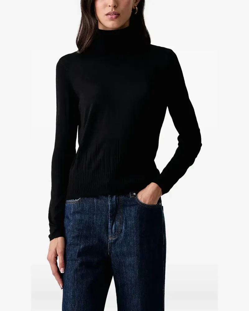 Twin-Set roll-neck ribbed-trim sweater - Schwarz Schwarz