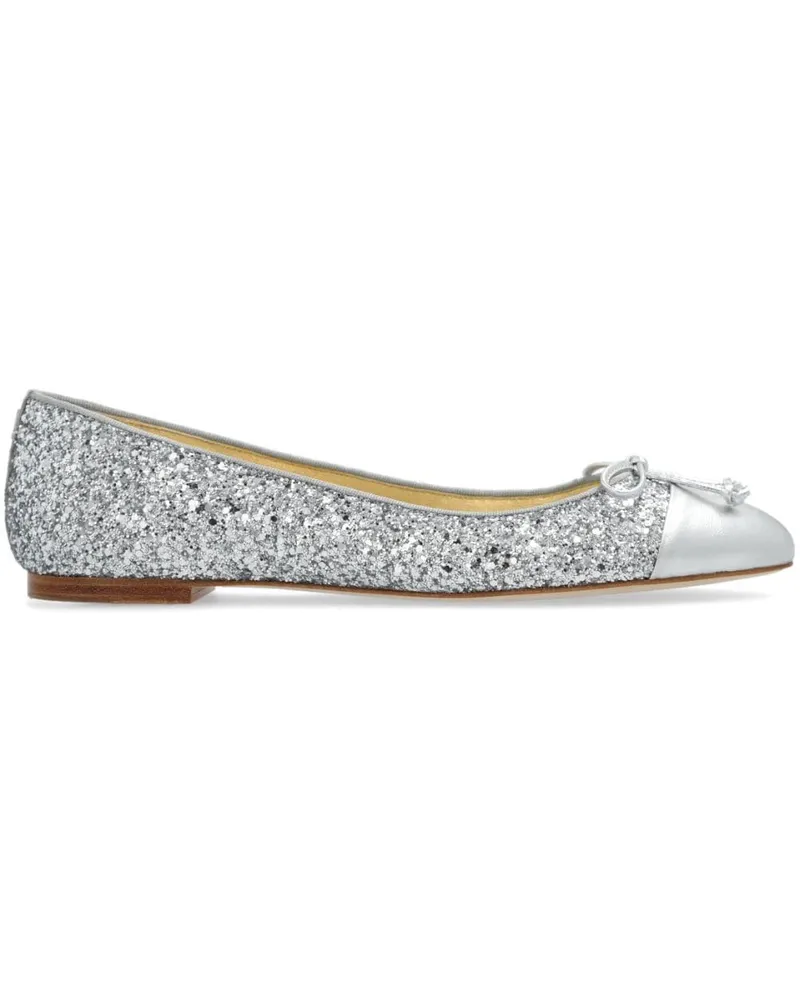 Sophia Webster Pirouette Ballerinas in Glitter-Optik Silber