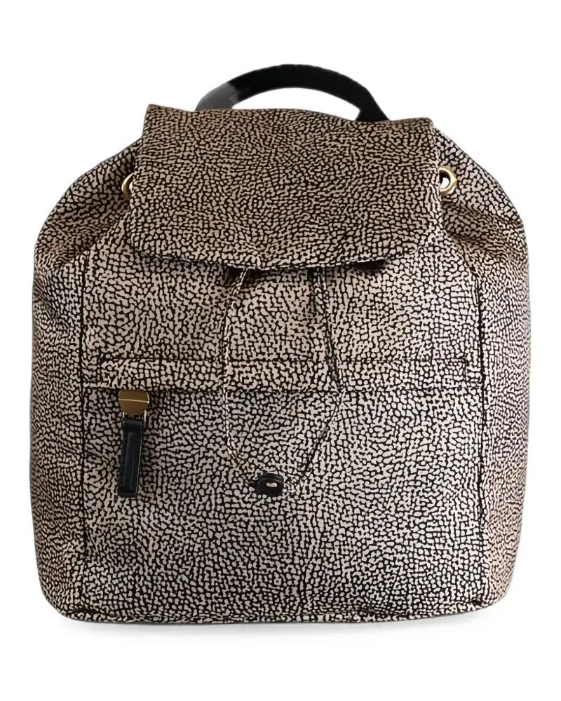Borbonese B-Club Rucksack mit OP-Print - Nude Nude