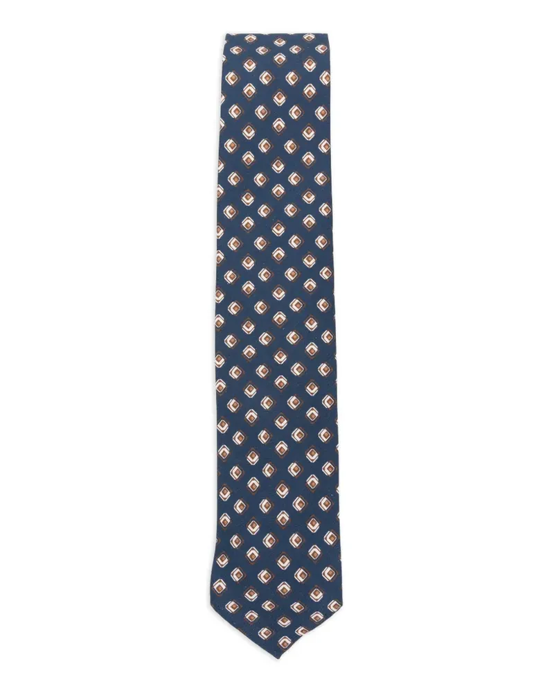 LARDINI Krawatte mit geometrischem Print - Blau Blau