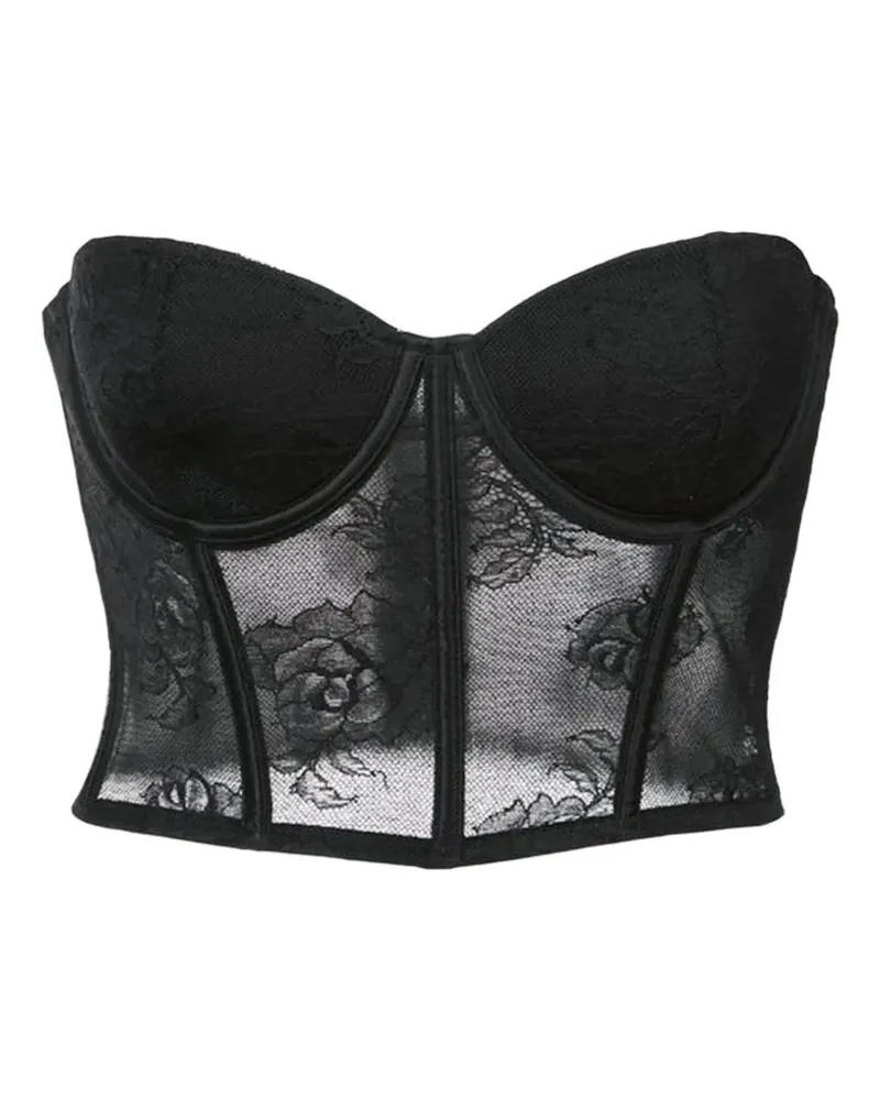 Fleur Du Mal lace bustier top - Schwarz Schwarz