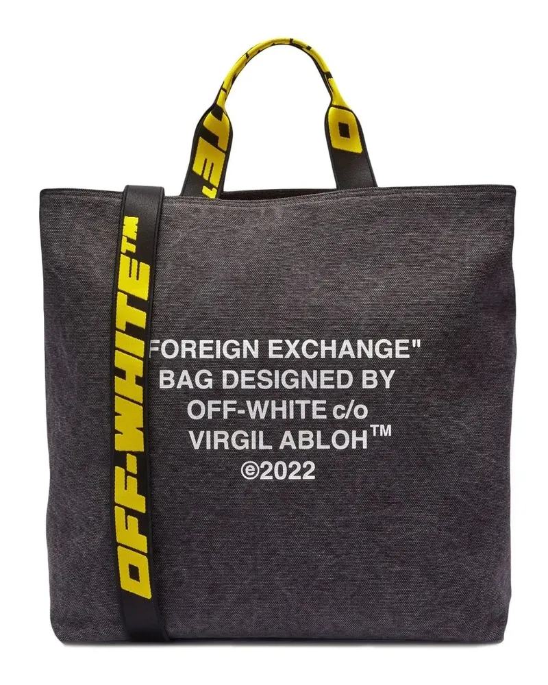OFF-WHITE Shopper mit Slogan-Print - Schwarz Schwarz