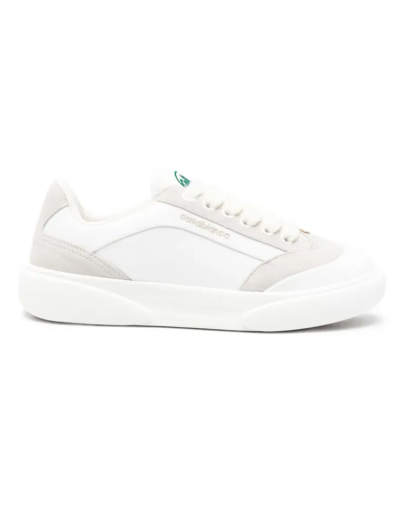 Casablanca Paris suede-panelled logo-print sneakers - Weiß Weiß