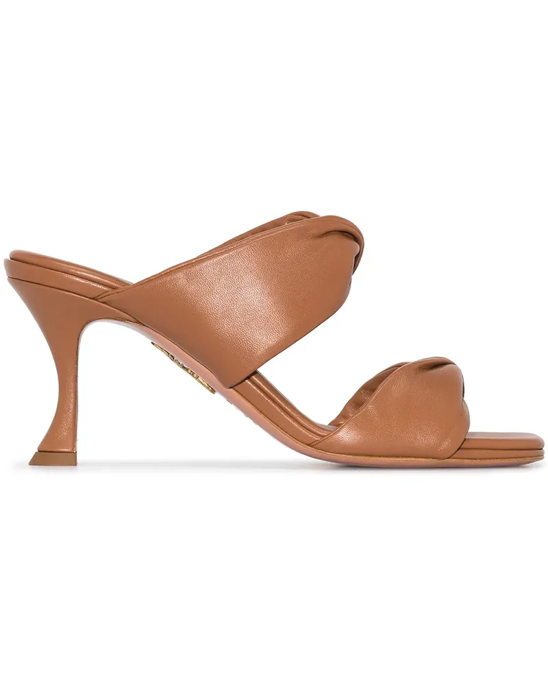 Aquazzura Twist Mules 75mm - Braun Braun