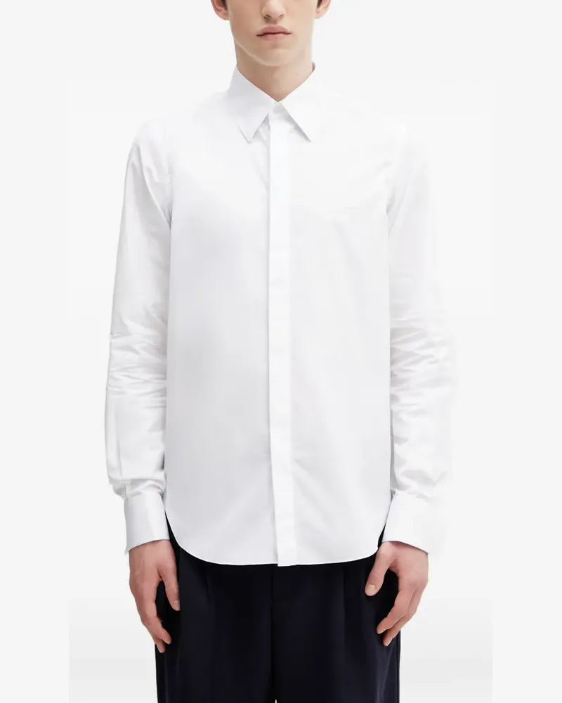 RHUDE logo-embroidered button-down shirt - Weiß Weiß