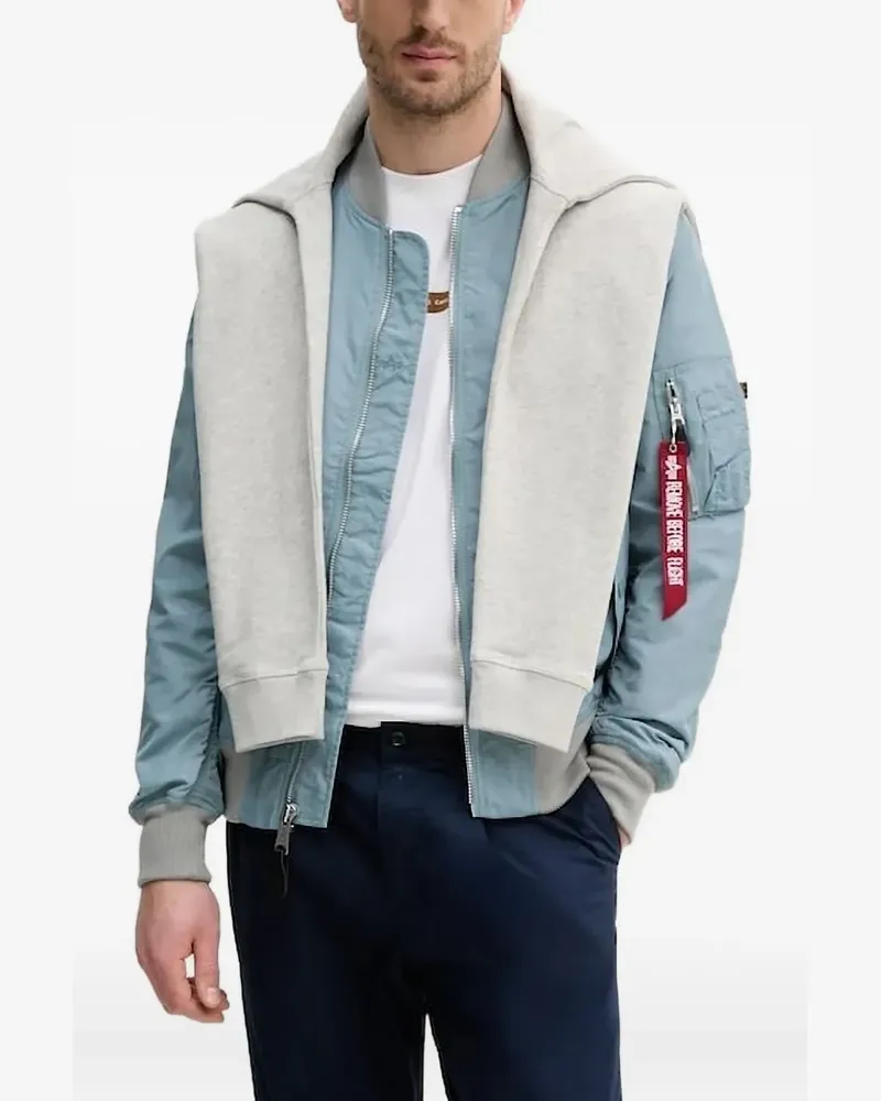 Alpha Industries Bomberjacke mit aufgesetzten Taschen - Blau Blau