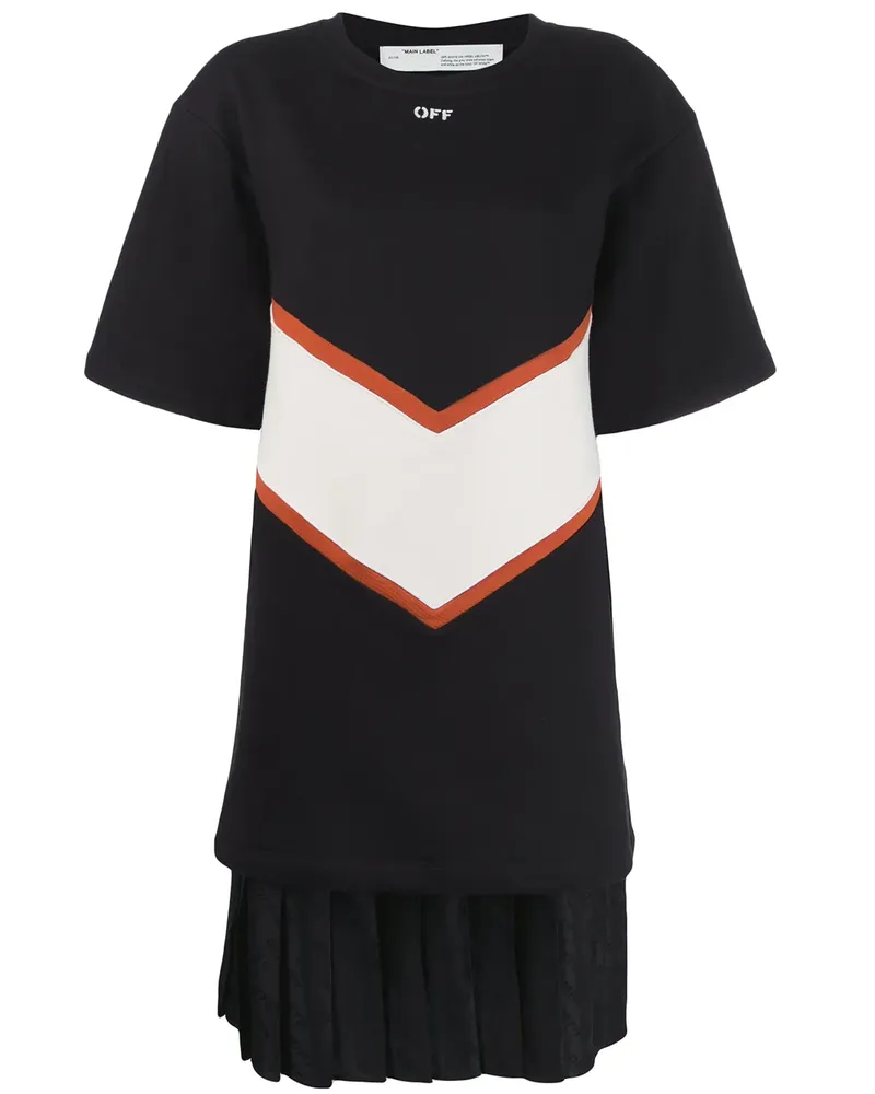 OFF-WHITE T-Shirt-Kleid mit Kontrasteinsätzen - Schwarz Schwarz