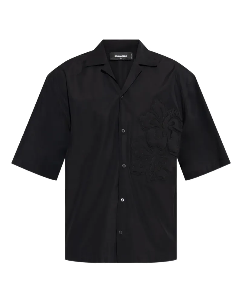 Dsquared2 Besticktes Hemd - Schwarz Schwarz