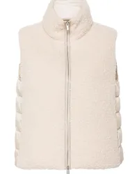 Peserico Wattierte Weste mit Faux Shearling Nude