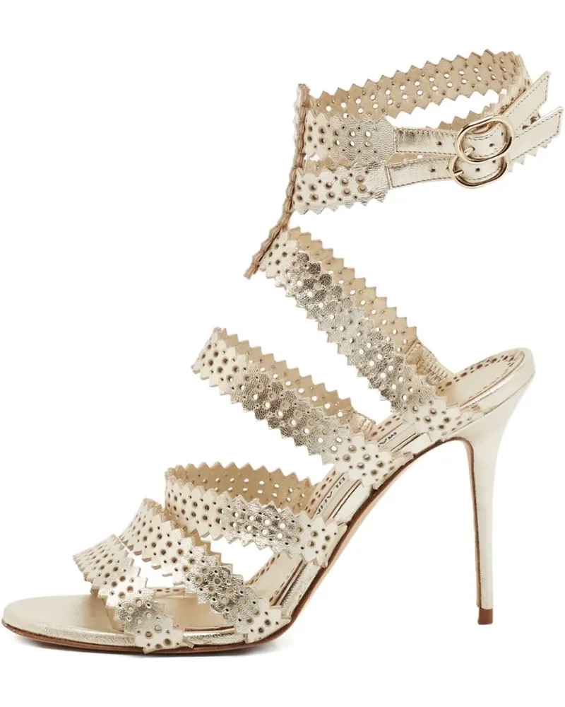Manolo Blahnik 2024 Sandalen mit Cut-Out 110mm - Gelb Gelb