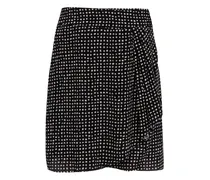 Wickelrock mit Punkte-Print - Schwarz