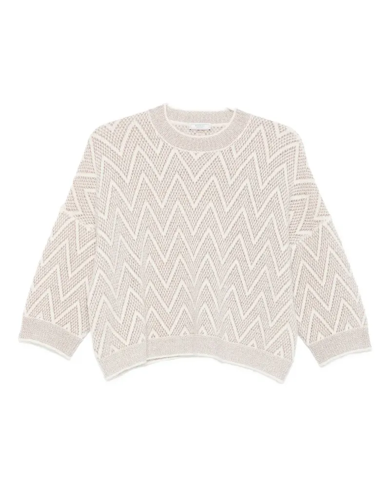Peserico Pullover mit Zickzackmuster - Nude Nude