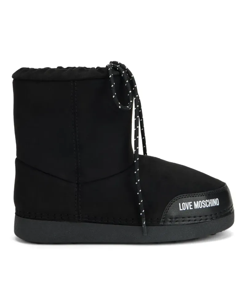 Moschino Schnürstiefel mit Logo-Print - Schwarz Schwarz