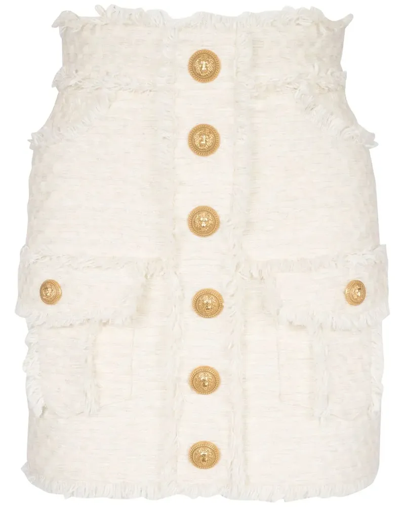 Balmain Minirock aus Tweed - Nude Nude