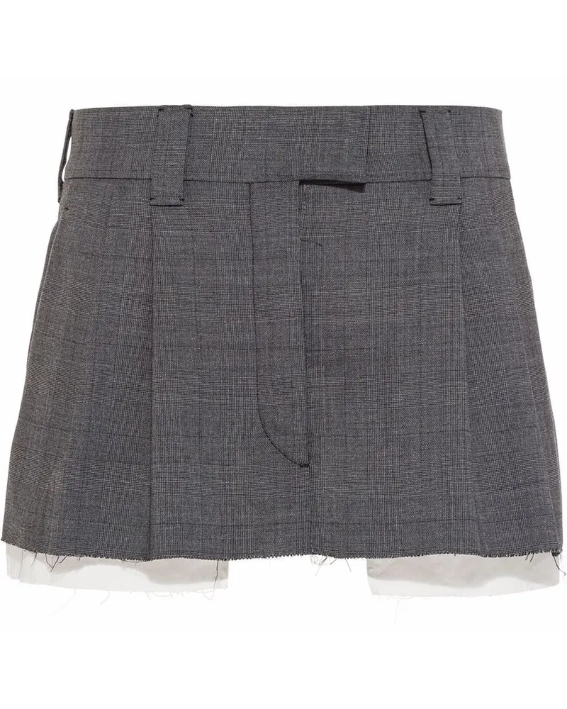 Miu Miu Karierter Minirock - Grau Grau