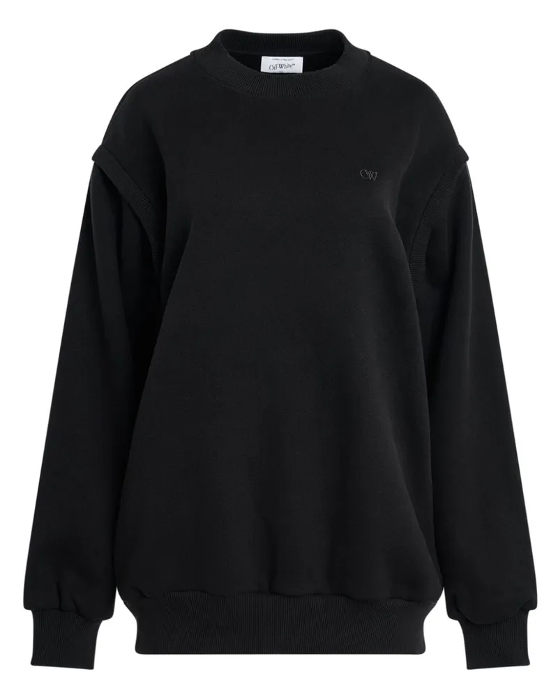 OFF-WHITE Sweatshirt mit Logo-Stickerei - Schwarz Schwarz