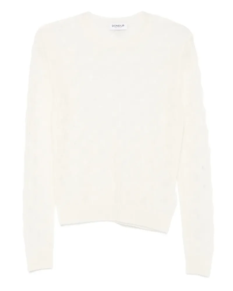 Dondup Pullover mit Lochstrickmuster - Weiß Weiß